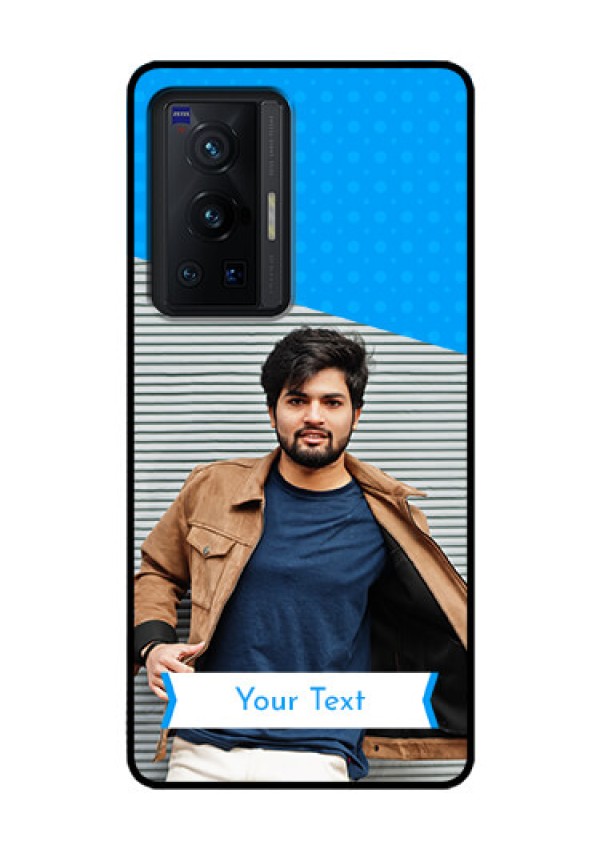 Vivo X70 Pro 5G Photo Printing on Glass Case - Simple Blue Color Design