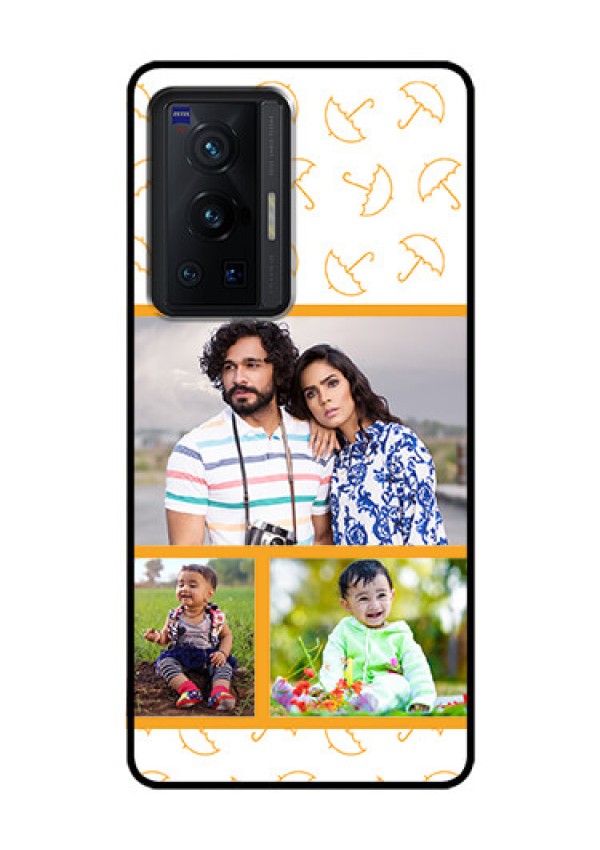 Vivo X70 Pro 5G Custom Glass Mobile Case - Yellow Pattern Design