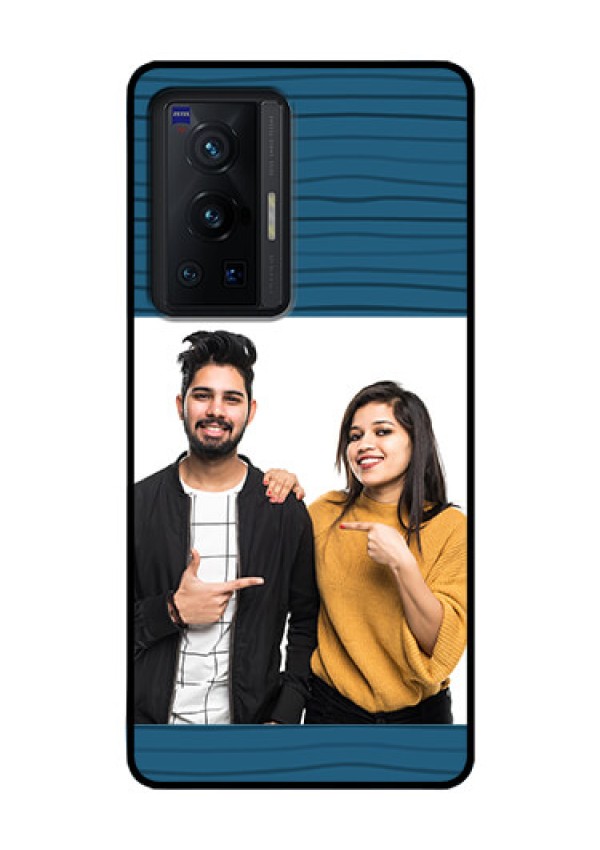 Vivo X70 Pro 5G Custom Glass Phone Case - Blue Pattern Cover Design