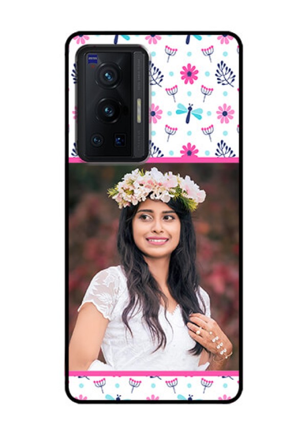 Vivo X70 Pro 5G Photo Printing on Glass Case - Colorful Flower Design