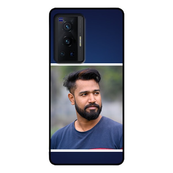 Vivo X70 Pro 5G Personalized Glass Phone Case - Simple Royal Blue Design