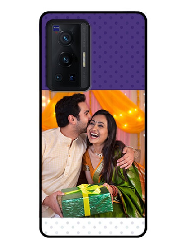 Custom Vivo X70 Pro 5G Personalized Glass Phone Case - Violet Pattern Design