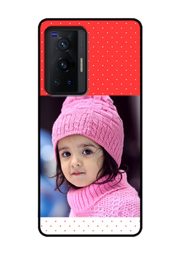 Vivo X70 Pro 5G Photo Printing on Glass Case - Red Pattern Design