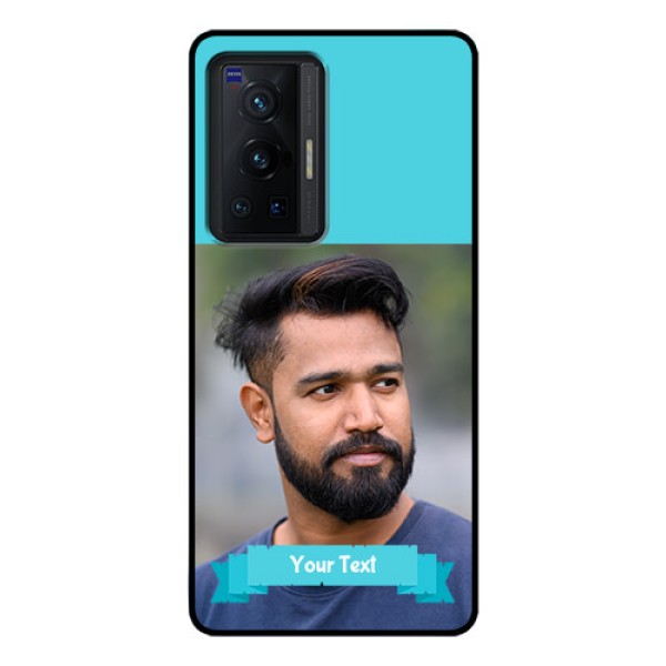 Vivo X70 Pro 5G Personalized Glass Phone Case - Simple Blue Color Design