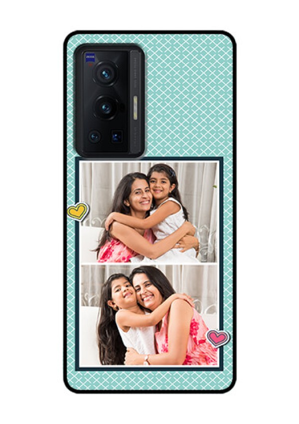 Vivo X70 Pro 5G Custom Glass Phone Case - 2 Image Holder with Pattern Design