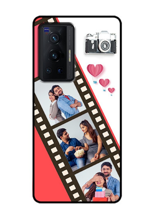 Vivo X70 Pro 5G Personalized Glass Phone Case - 3 Image Holder with Film Reel