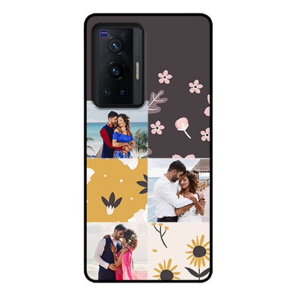 Vivo X70 Pro 5G Photo Printing on Glass Case - 3 Images with Floral Design Vivo X70 Pro 5G Photo Printing on Glass Case - 3 Images with Floral Design