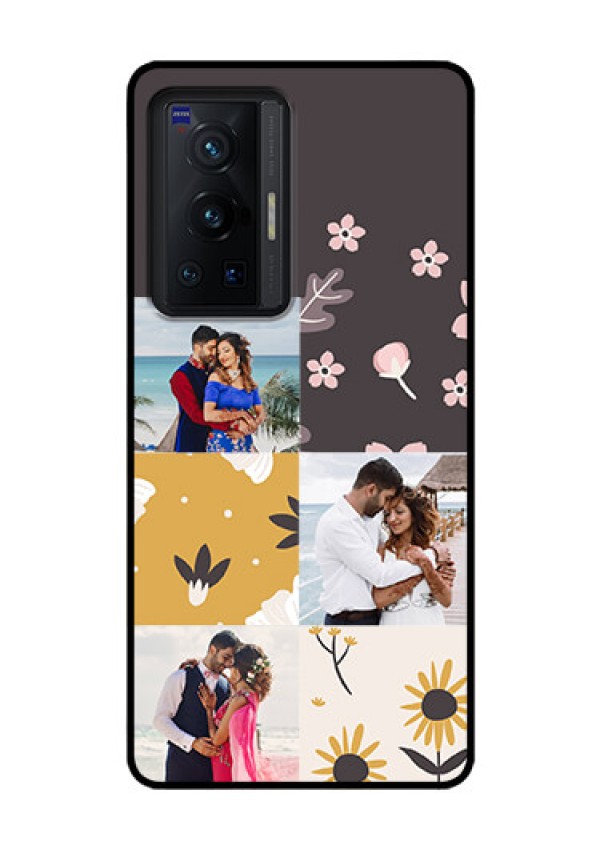 Vivo X70 Pro 5G Photo Printing on Glass Case - 3 Images with Floral Design
