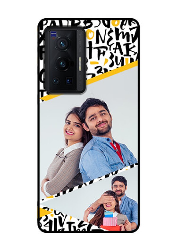 Vivo X70 Pro 5G Custom Glass Mobile Case - Letters Pattern Design