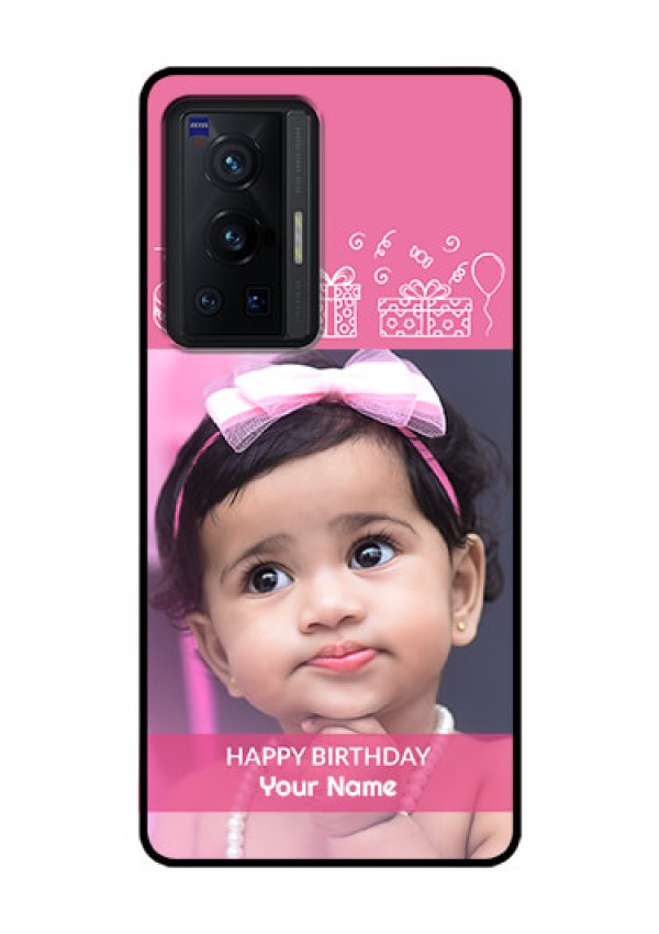 Vivo X70 Pro 5G Photo Printing on Glass Case - with Birthday Line Art Design