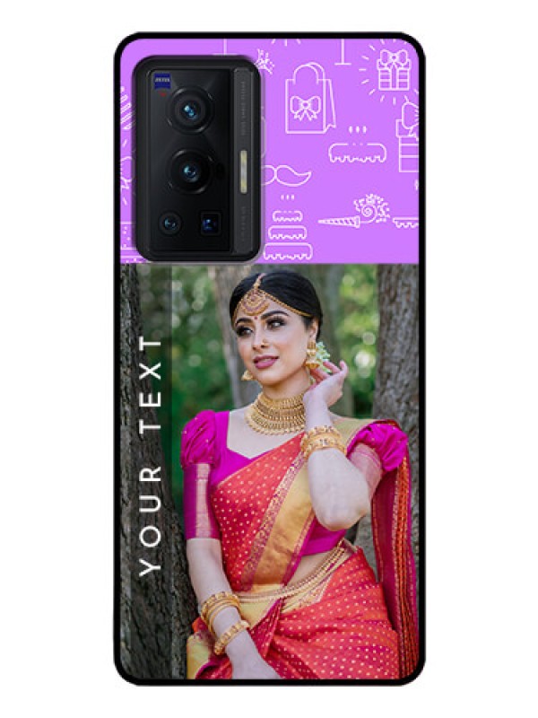 Custom Vivo X70 Pro 5G Custom Glass Mobile Case - Birthday Icons Design