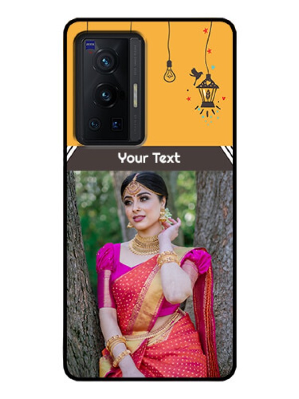 Custom Vivo X70 Pro 5G Custom Glass Mobile Case - with Family Picture and Icons