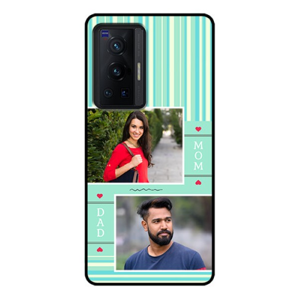 Vivo X70 Pro 5G Custom Glass Phone Case - Mom & Dad Pic Design