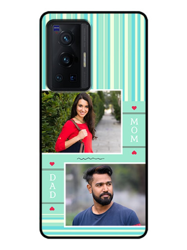 Custom Vivo X70 Pro 5G Custom Glass Phone Case - Mom & Dad Pic Design