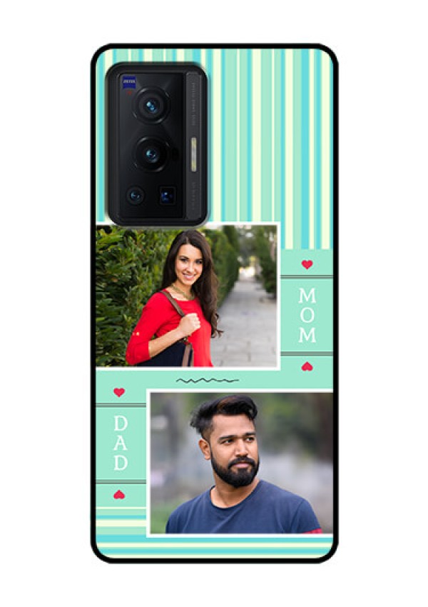 Vivo X70 Pro 5G Custom Glass Phone Case - Mom & Dad Pic Design
