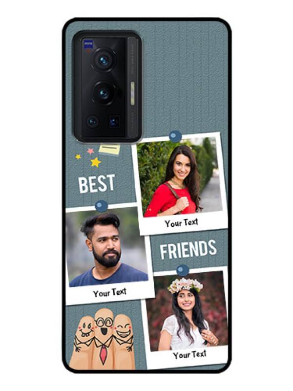 Custom Vivo X70 Pro 5G Personalized Glass Phone Case - Sticky Frames and Friendship Design