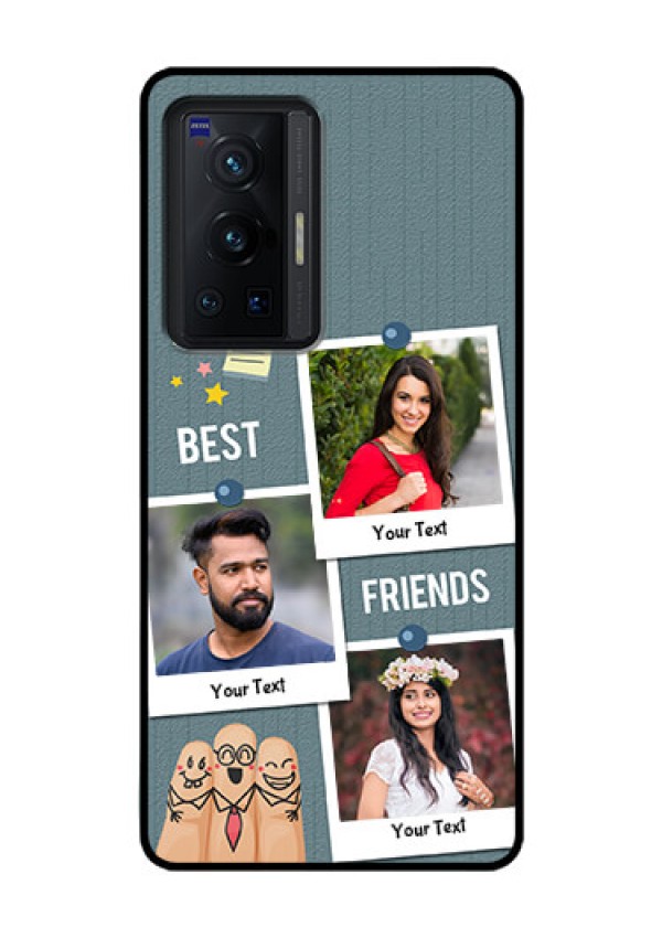Vivo X70 Pro 5G Personalized Glass Phone Case - Sticky Frames and Friendship Design