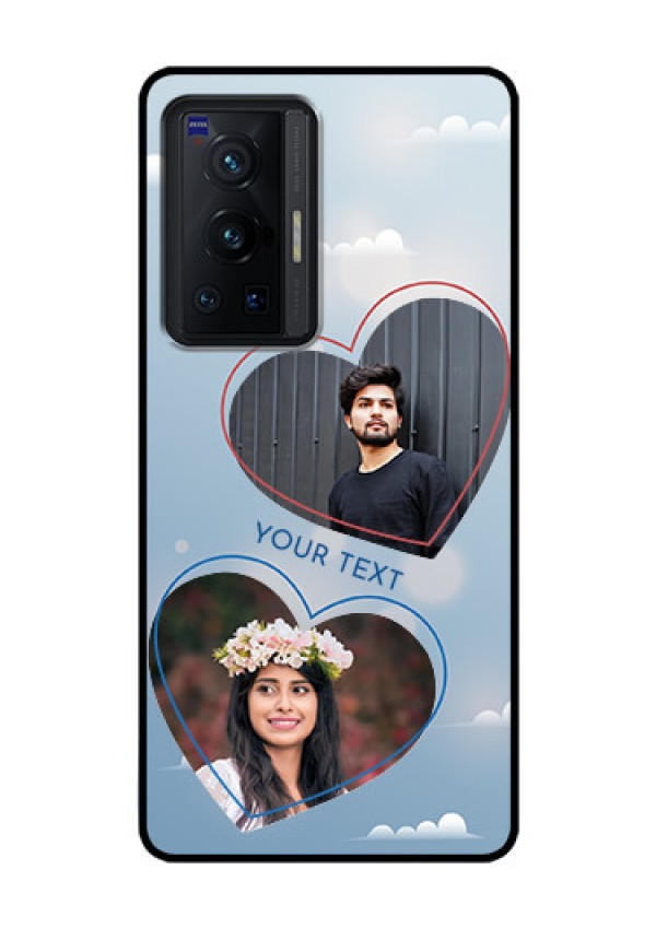 Vivo X70 Pro 5G Custom Glass Mobile Case - Blue Color Couple Design