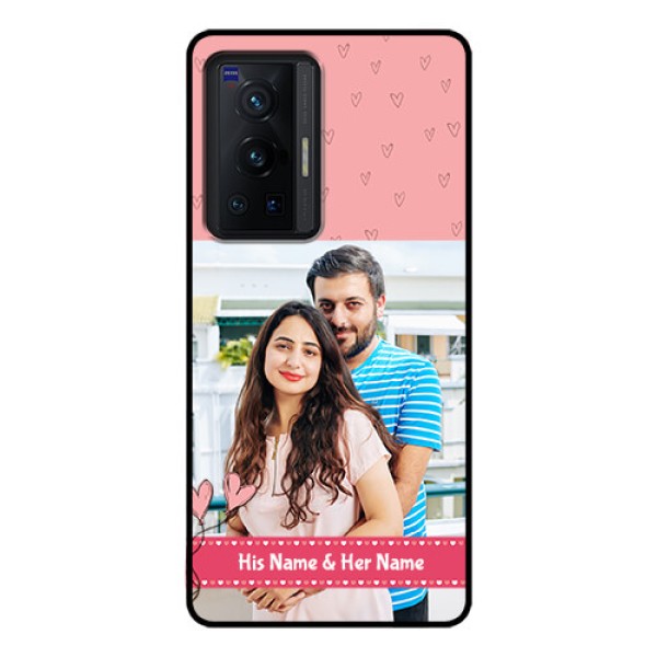 Vivo X70 Pro 5G Personalized Glass Phone Case - Love Design Peach Color