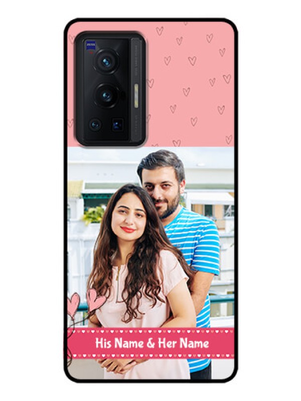 Custom Vivo X70 Pro 5G Personalized Glass Phone Case - Love Design Peach Color