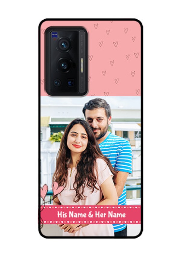 Vivo X70 Pro 5G Personalized Glass Phone Case - Love Design Peach Color