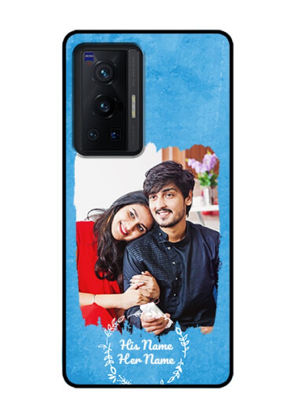 Vivo X70 Pro 5G Custom Glass Phone Case - Blue Color Vintage Design