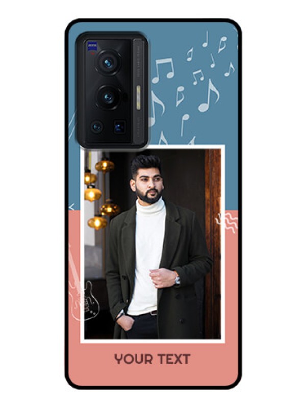 Custom Vivo X70 Pro 5G Photo Printing on Glass Case - with Color Musical Note Design