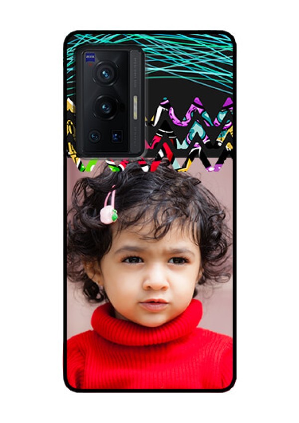 Vivo X70 Pro 5G Personalized Glass Phone Case - Neon Abstract Design