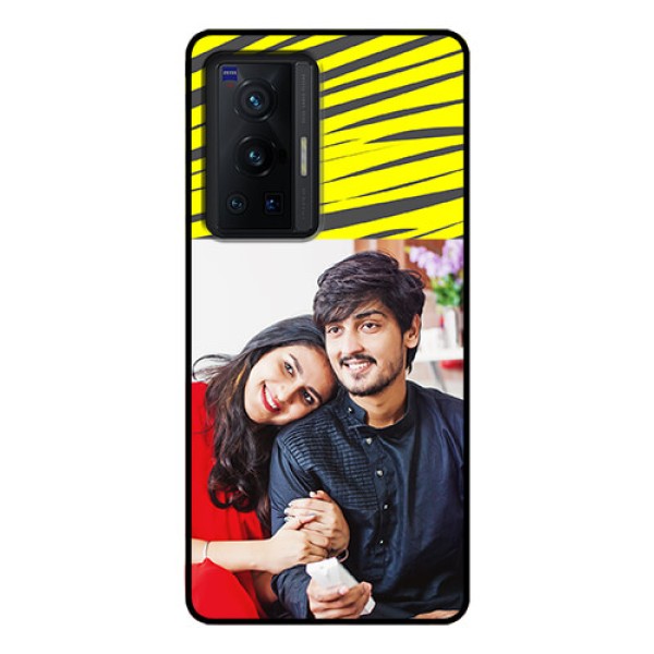 Vivo X70 Pro 5G Photo Printing on Glass Case - Yellow Abstract Design