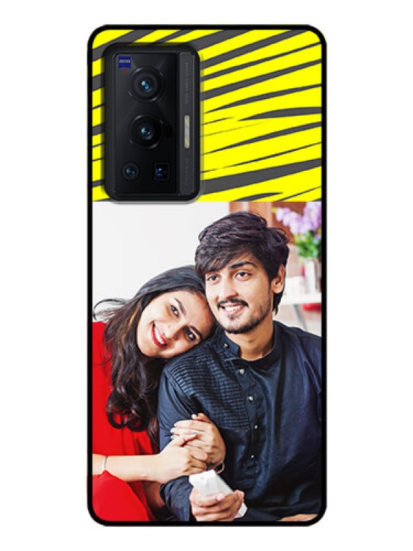 Custom Vivo X70 Pro 5G Photo Printing on Glass Case - Yellow Abstract Design