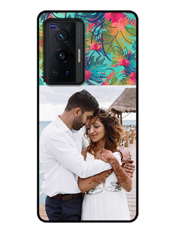 Custom Vivo X70 Pro 5G Photo Printing on Glass Case - Watercolor Floral Design