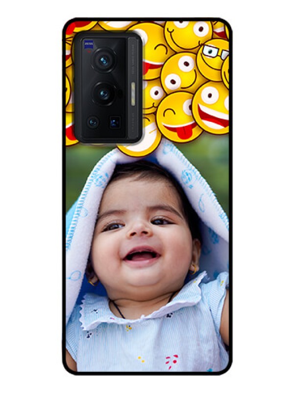 Custom Vivo X70 Pro 5G Custom Glass Mobile Case - with Smiley Emoji Design