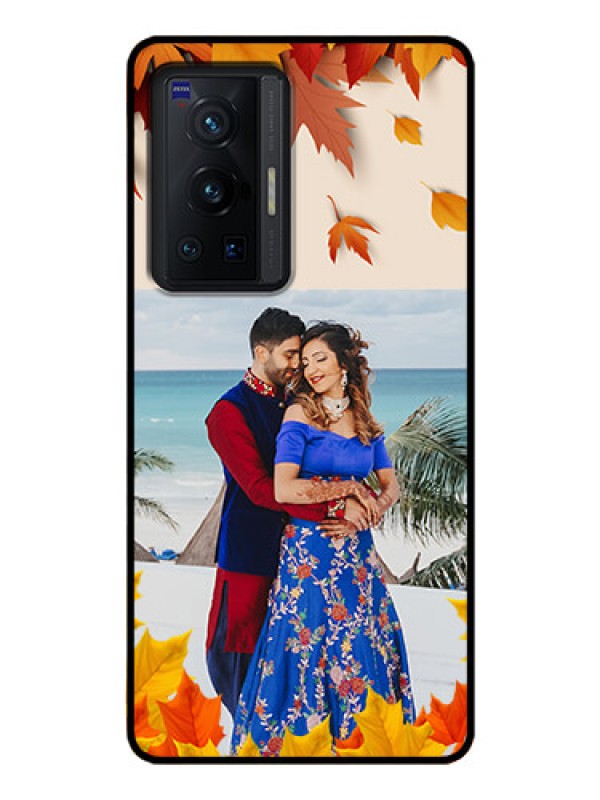 Custom Vivo X70 Pro 5G Photo Printing on Glass Case - Autumn Maple Leaves Design