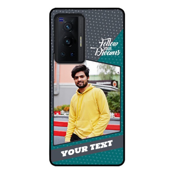 Vivo X70 Pro 5G Personalized Glass Phone Case - Background Pattern Design with Quote Vivo X70 Pro 5G Personalized Glass Phone Case - Background Pattern Design with Quote