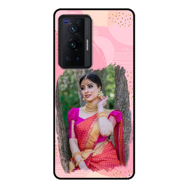 Vivo X70 Pro 5G Personalized Glass Phone Case - Gold Glitter Splash Design