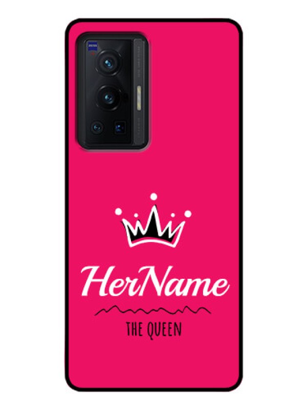 Custom Vivo X70 Pro 5G Glass Phone Case Queen with Name