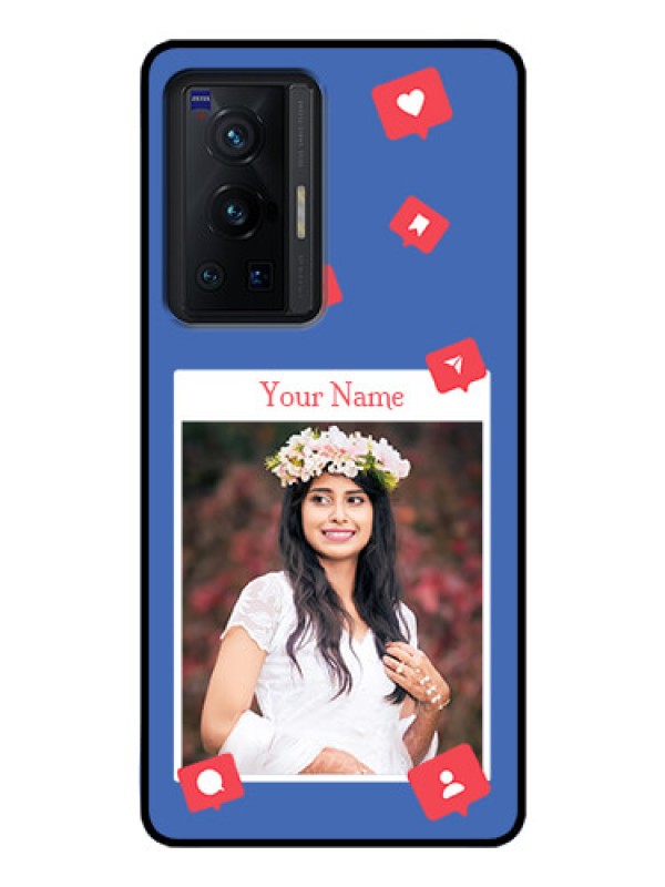 Custom Vivo X70 Pro 5G Custom Glass Phone Case - Like Share And Comment Design
