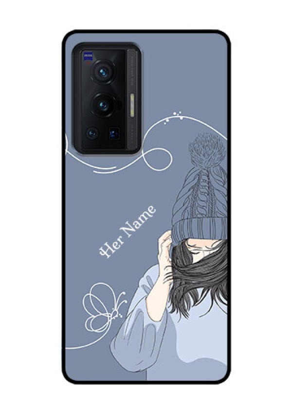 Vivo X70 Pro 5G Custom Glass Mobile Case - Girl in winter outfit Design