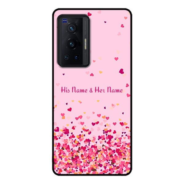 Vivo X70 Pro 5G Photo Printing on Glass Case - Floating Hearts Design