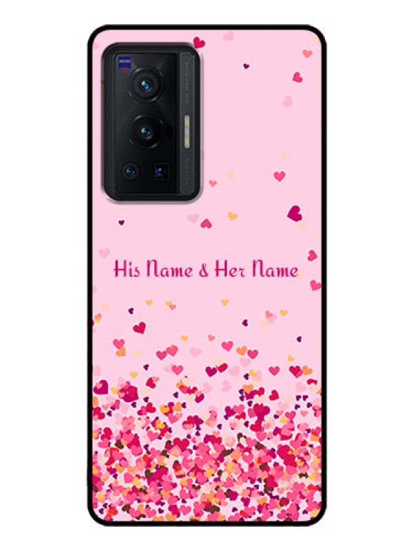 Custom Vivo X70 Pro 5G Photo Printing on Glass Case - Floating Hearts Design