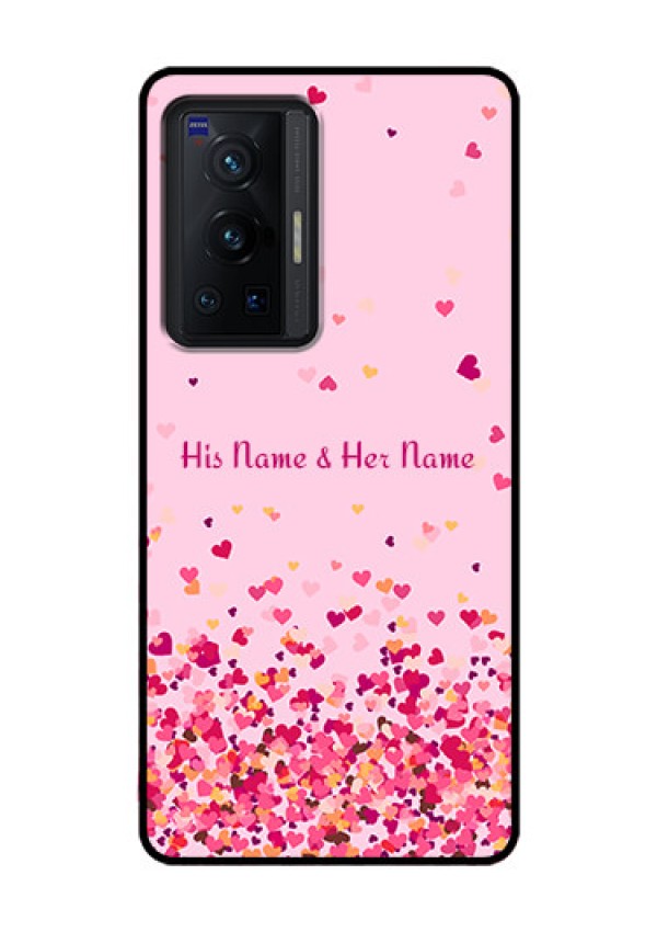 Vivo X70 Pro 5G Photo Printing on Glass Case - Floating Hearts Design