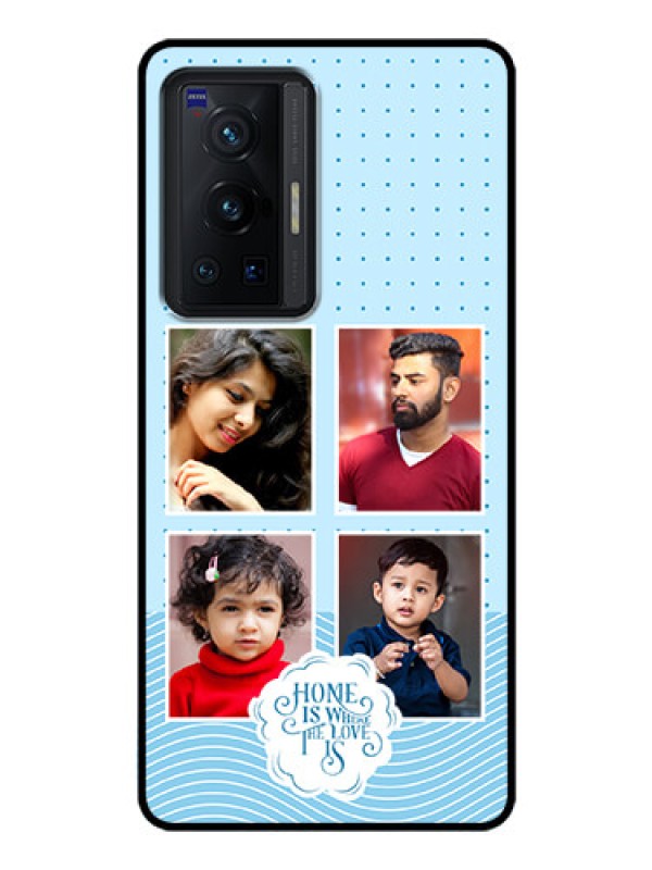 Custom Vivo X70 Pro 5G Custom Glass Phone Case - Cute love quote with 4 pic upload Design