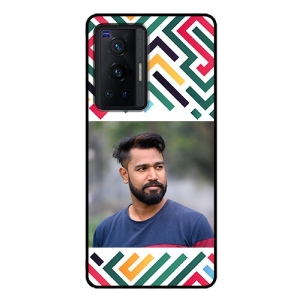 Vivo X70 Pro 5G Personalized Glass Phone Case - Colorful Maze Pattern Design