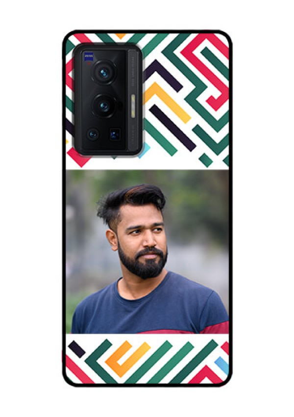 Vivo X70 Pro 5G Personalized Glass Phone Case - Colorful Maze Pattern Design