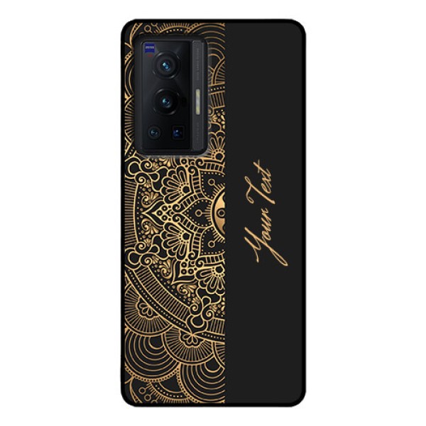 Vivo X70 Pro 5G Photo Printing on Glass Case - Mandala art with custom text Design