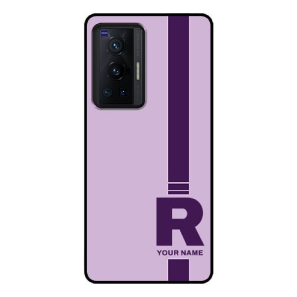 Vivo X70 Pro 5G Photo Printing on Glass Case - Simple dual tone stripe with name Design Vivo X70 Pro 5G Photo Printing on Glass Case - Simple dual tone stripe with name Design