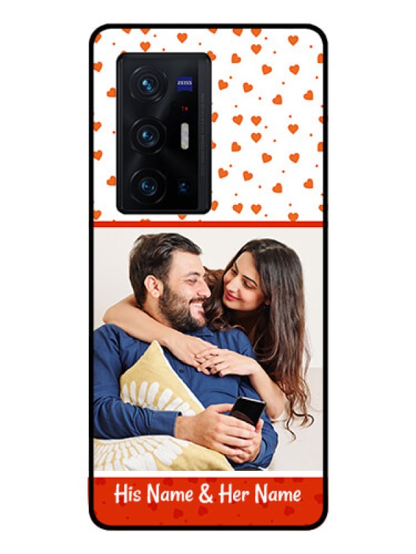 Custom Vivo X70 Pro Plus 5G Custom Glass Phone Case - Orange Love Symbol Design