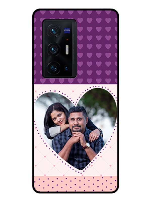 Custom Vivo X70 Pro Plus 5G Custom Glass Phone Case - Violet Love Dots Design