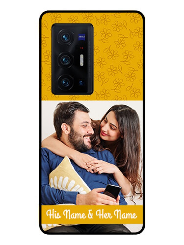 Custom Vivo X70 Pro Plus 5G Custom Glass Mobile Case - Yellow Floral Design