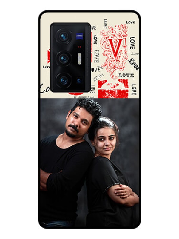 Custom Vivo X70 Pro Plus 5G Photo Printing on Glass Case - Trendy Love Design Case